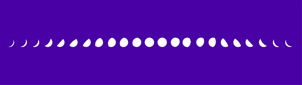Konshu logo construction: the wordmark derived from the phases of the moon